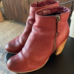 Nordstrom BP. Maroon Leather Booties